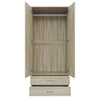 Bedroom 2 Door 2 Drawers Wardrobe with Hanging Rail Oak Large Storage Cupboards