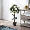 Artificial Blossom Tree Roses Wisteria Flowers Realistic Faux House Plant Potted