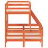 Bulliing Bunk Bed 80x200/120x200 Wax Brown Solid Wood Pine, over Loft Bed Z5T9