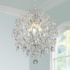 Silver Modern Pendant Chandelier Crystal Raindrop Lighting Ceiling Light Fixture