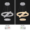 3-sided Crystal Chandelier LED Ceiling Light Height Adjustable Pendant Lamp 58W