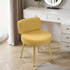 Yellow Fashion Vanity Stool Metal Frame Low Backrest Dressing Makeup Chair Seat