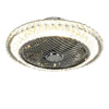 Modern Living Room Ceiling Fan Light Crystal Lamp Shade Phone APP Remote Control