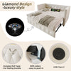 Daybed Velvet Sofabed 3ft Single Sofa Bed With Pull Out Trundle Guest Bed Beige