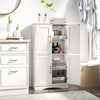 Bathroom Floor Storage Cabinet 110cm Freestanding Pantry Cabinet-White