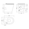 Round Rimless Back to Wall Toilet Pan & Soft Close Sandwich Seat Bathroom