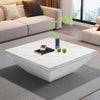Tribesigns Coffee Table, Square Coffee Table with Faux Marble Tabletop, White