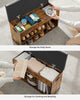 Shoe Bench with Cushion Storage Bench with Padded Seat Rustic Brown