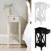 Narrow Slim Side Table Drawer Shelf Storage Cabinet Nightstand Hallway Tidy Unit