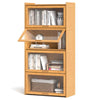 140cm Bamboo Bookshelf with See-through Acrylic Doors-Natural