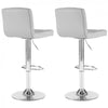 2x Chrome & Height Adjust Swivel Faux Leather Kitchen Breakfast Bar Stool