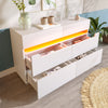 6 Drawer Chest of Drawers Bedroom Dresser Storage Cabinet Sideboard w/ LED Light