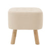 Linen Fabric Padded Stool Bench Footstool Pouffe Footrest Living Room Bedroom