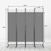 Folding 4 Panels Carbon Steel Frame Room Divider Wall Privacy Screen Protector