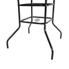 Black Garden Table 80cm Square Patio Bistro Glass Top Dining Table &Parasol Hole