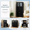 Freestanding Floor Cabinet Tall Bathroom Storage Cabinet-Black