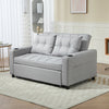 2 Seater Pull Out Sofa Bed with Pockets for Living Room Light Grey