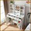 Dressing Table Vanity Set Makeup Desk with Stool Mirror Drawer & 10 LED Lights