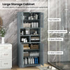 Bathroom Freestanding Pantry Cabinet w/ Adjustable Shelves-Grey