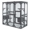 Large Outdoor Catio Wooden Cat Enclosure Big House Outdoor with Platforms Runs