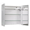 Wall Mount LED Mirror Cabinet 2-Door Storage Cupboard w/ Bluetooth Shaver Socket