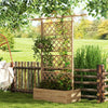 Wooden Trellis Planter, Raised Garden Bed for Climbing Plants, Natural
