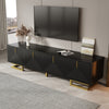 Modern TV Stand Cabinet TV Entertainment Centre Unit mit Gold Metal Legs, Black