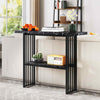 Faux Marble Sofa Table 2-tier Console Table Entryway Table-Black