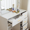 White Dressing Table Makeup Vanity Desk Set With LED Lighted Mirror, 5 Drawers