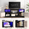 TV Stand with LED Lights for 65” TVs-Black