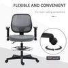 Ergonomic Drafting Chair Tall Office Stand Desk Chair with Foot Ring, Arm, Wheel