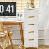 White Bedside Table 3/4/5 Drawers Cabinet Bedroom Toy Storage Nightstand Shelf