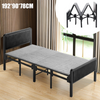 3ft Folding Single Bed with Mattress and Headboard Foldable Guest Bed for Home