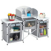 Folding Camping Kitchen Portable Cooking Table Outdoor Picnic Storage Cabinet