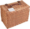 Outdoor 4 Person Luxury Wicker Picnic Basket Set with Blanket Vintage