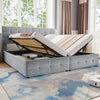 Upholstered Bed with Storage Ottoman Bed Frame Spliced Bed with 2x Single Bed