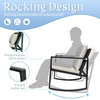 3 Piece Rocking Rattan Bistro Patio Garden Furniture Set - 1 Table & 2 Chairs