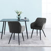 2pcs Dining Chairs Set Faux Leather/Velvet Padded Metal Legs Restaurant Armchair