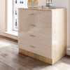 Chest Of 4 Drawers Bedroom Storage Cabinet Home Furniture High Gloss Cream&Oak