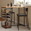 Bar Table Set for 2, Dining Counter Height Table with Storage Shelves and Chairs