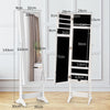 Mirrored Jewelry Armoire Bedroom Standing Jewelry Cabinet Storage Organizer