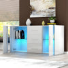 Cabinet Sideboard Living Room Buffet Cupboards 3 Drawer 2 Door with LED Lights