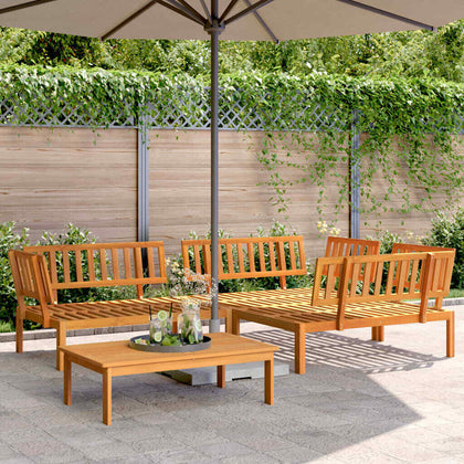 4 Piece Garden Pallet Sofa Set Solid Wood Acacia D5B6