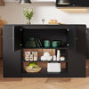 Kitchen Island Storage Cabinet w/Extendable Worktop, Drawers, Adjustable Shelves
