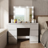 7 Drawer Dressing Table Wood Makeup Desk with Hollywood LED Mirror Bedroom Ealqr