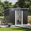 Metal Sheds Galvanised Steel Shed Pent Roof Window Storage Tools Container