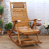Extra Large Bamboo Rocking Chair Armchair Patio Pool Lounger Swing Sunbed Reclin