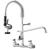 VEVOR Commercial Kitchen Pre-Rinse Faucet Spray Tap Arm Twin Pedestal 21" Height