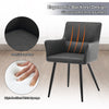 2Pcs Faux Leather Dining Chairs Kitchen Dining Room Chairs Metal Legs Grey
