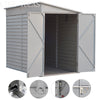 9FT Galvanized Steel Outdoor Bicycle Shed Bike Tool Storage House Garden Shed